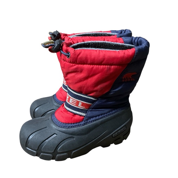 Sorel Kids' Red and Navy Snow Boots size 12 - Picture 7 of 10